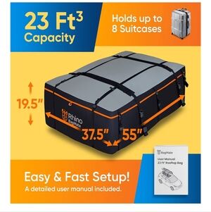 Gray and Black Rooftop Cargo Carrier